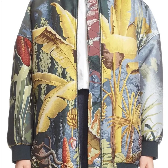 Adam Lippes Eden Print Jacquard Bomber Jacket - Picture 6 of 6